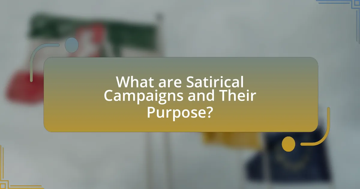 What are Satirical Campaigns and Their Purpose?