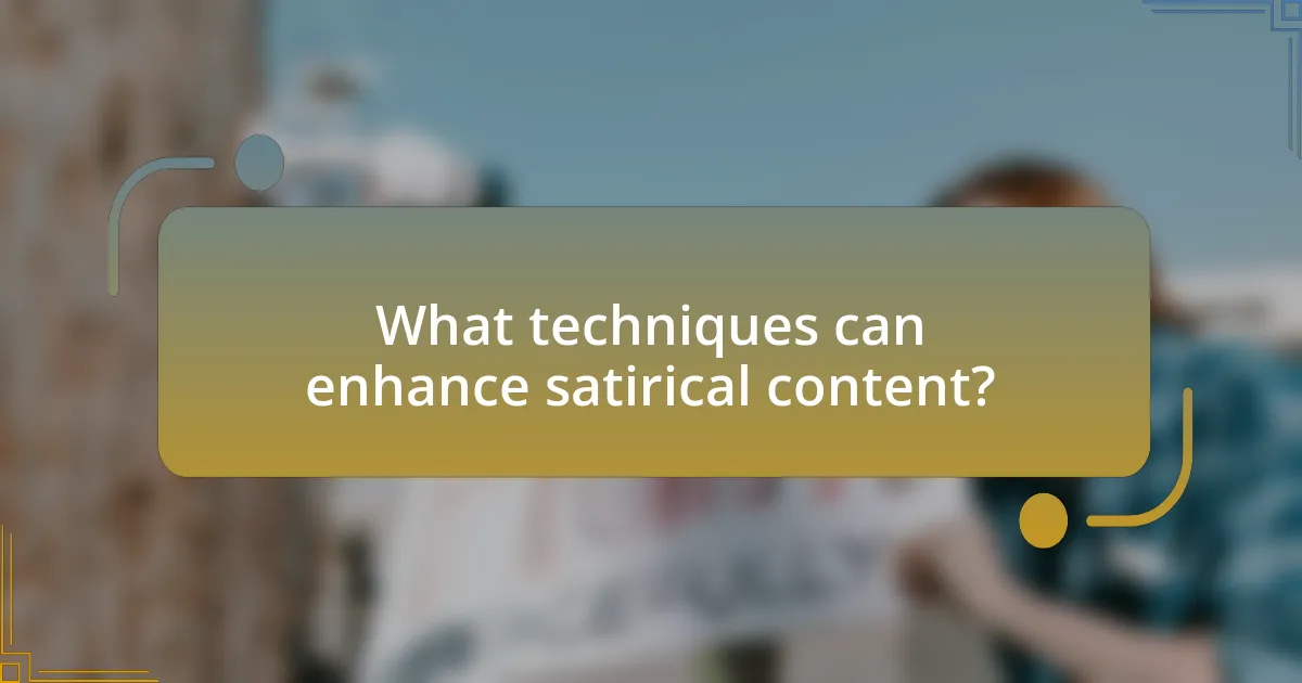 What techniques can enhance satirical content?